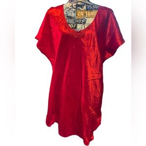VINTAGE Red satin nightgown